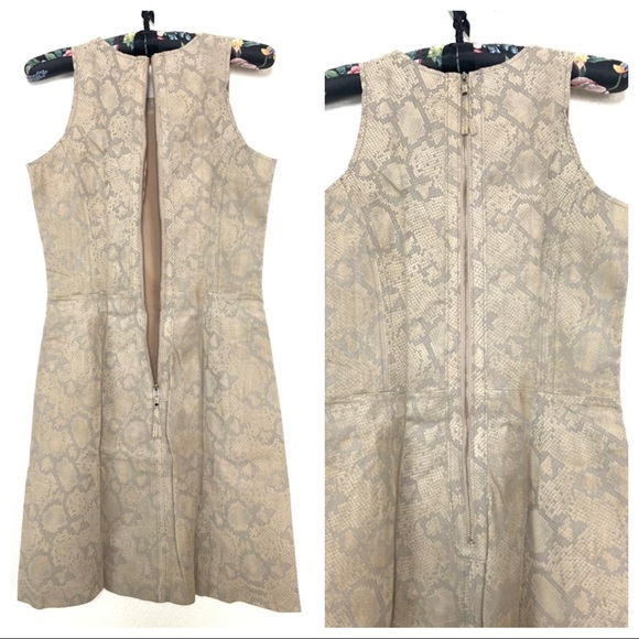 Rebecca Taylor Leather Snake Print Dress #152-971 - Picture 4 of 8